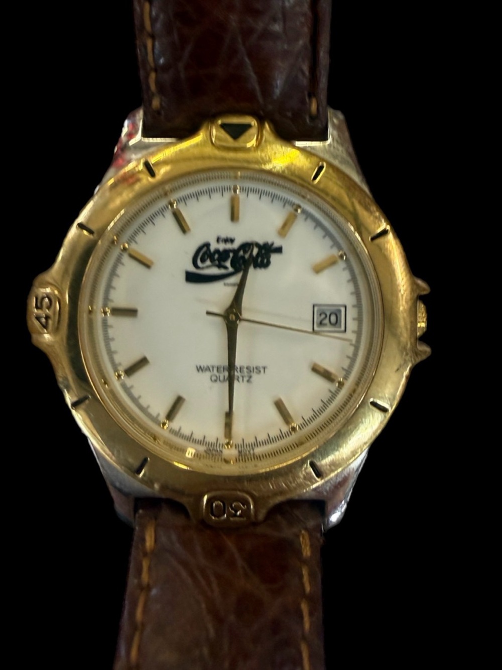Coca-Cola Men’s Watch By Michele Quartz Japan Movement And Date Rare